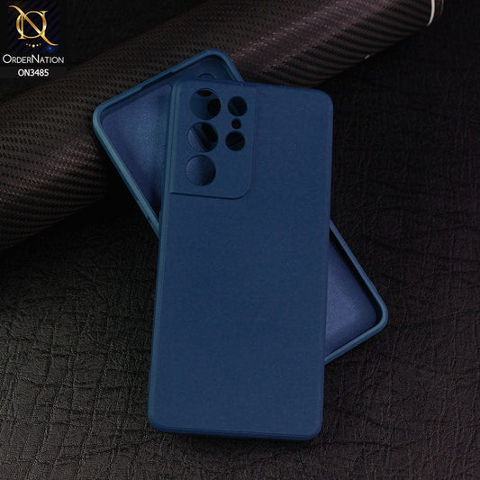 Samsung Galaxy S21 Ultra 5G Cover - Blue - ONation Silica Gel Series - HQ Liquid Silicone Elegant Colors Camera Protection Soft Case