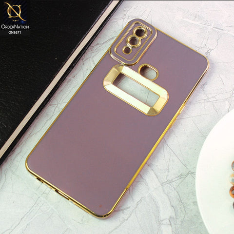 Samsung Galaxy A10s Cover - Mauve - All New Electroplating Borders With Logo Hole Protective Soft Silicon Case