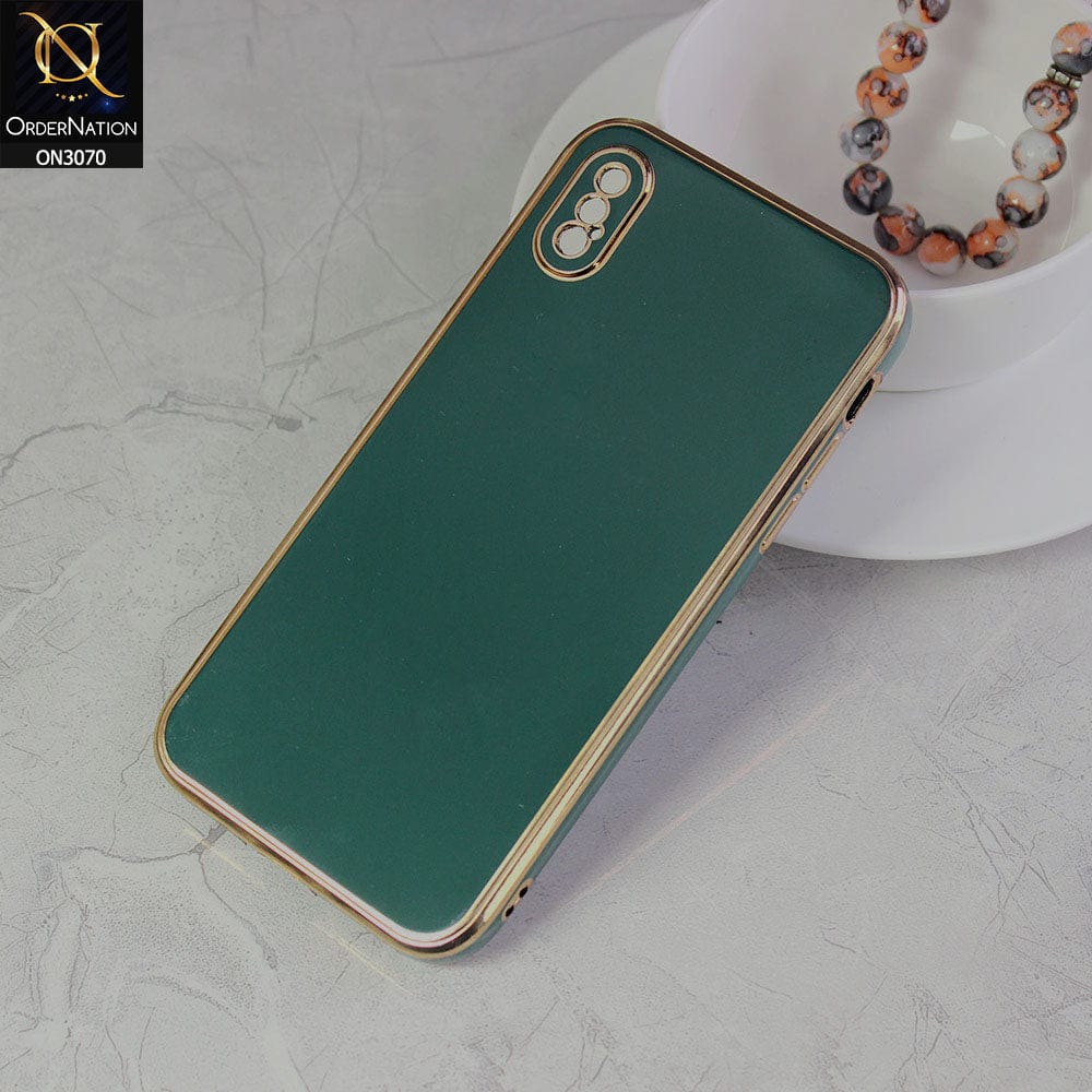 iPhone XS / X Cover - Green - Electroplating Silk Shiny Soft Case With Camera Protection