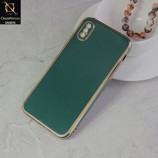 iPhone XS / X Cover - Green - Electroplating Silk Shiny Soft Case With Camera Protection