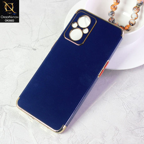 OnePlus Nord N20 5G Cover - Blue - Electroplated Shiny Borders Soft Silicon Camera Protection Case