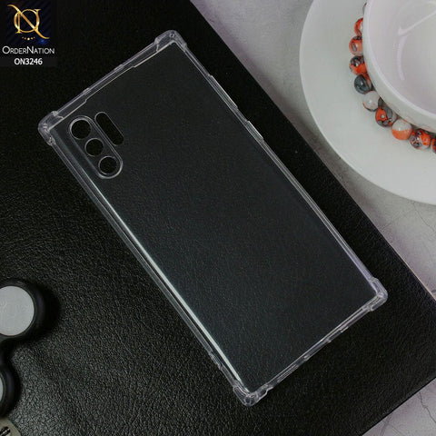 Samsung Galaxy Note 10 Plus Cover - Transparent - Soft 4D Design Shockproof Silicone Transparent Clear Camera Protection Case