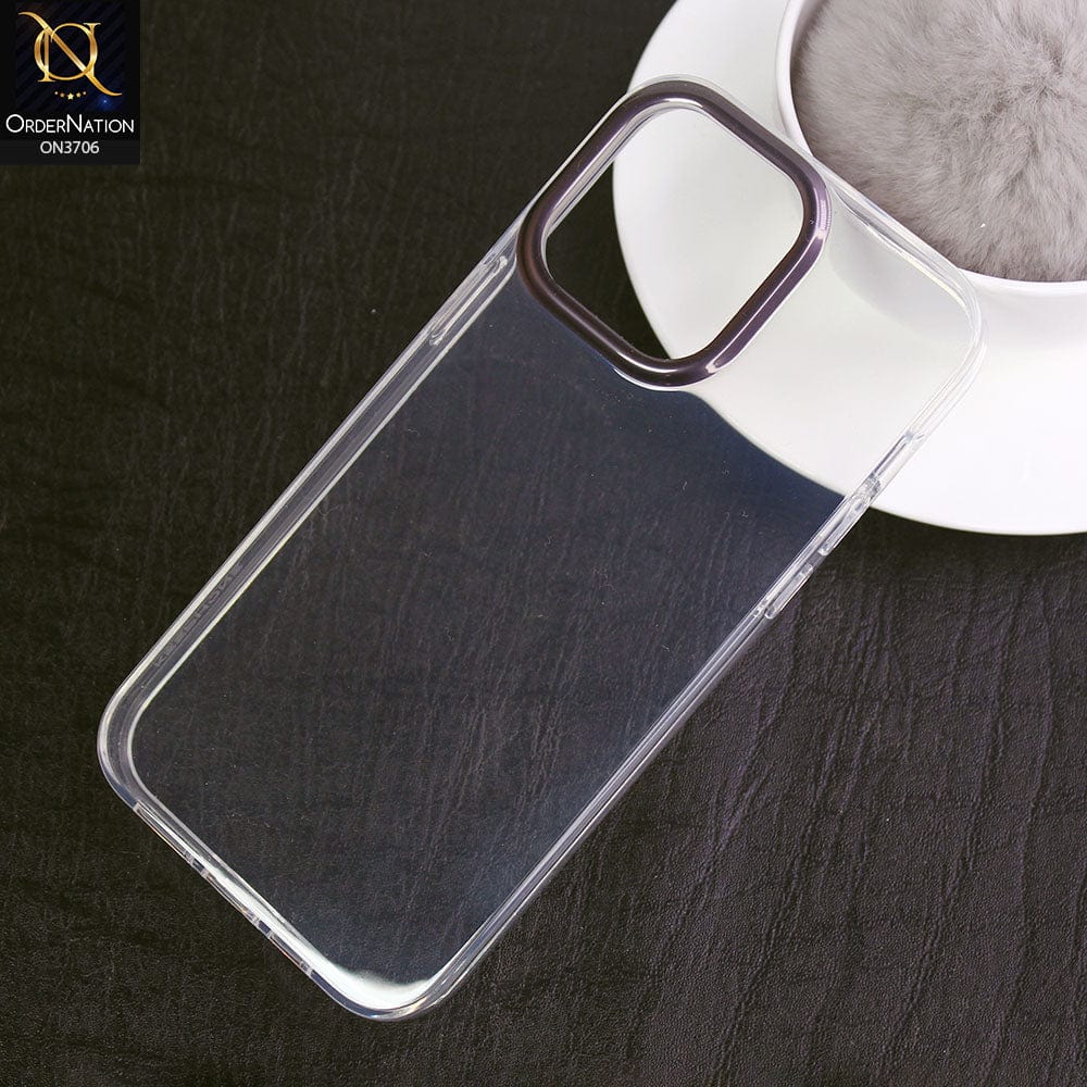 iPhone 14 Pro Max Cover - Deep Purple - Keephone Dazzle Series Transparent Soft Silicon Case