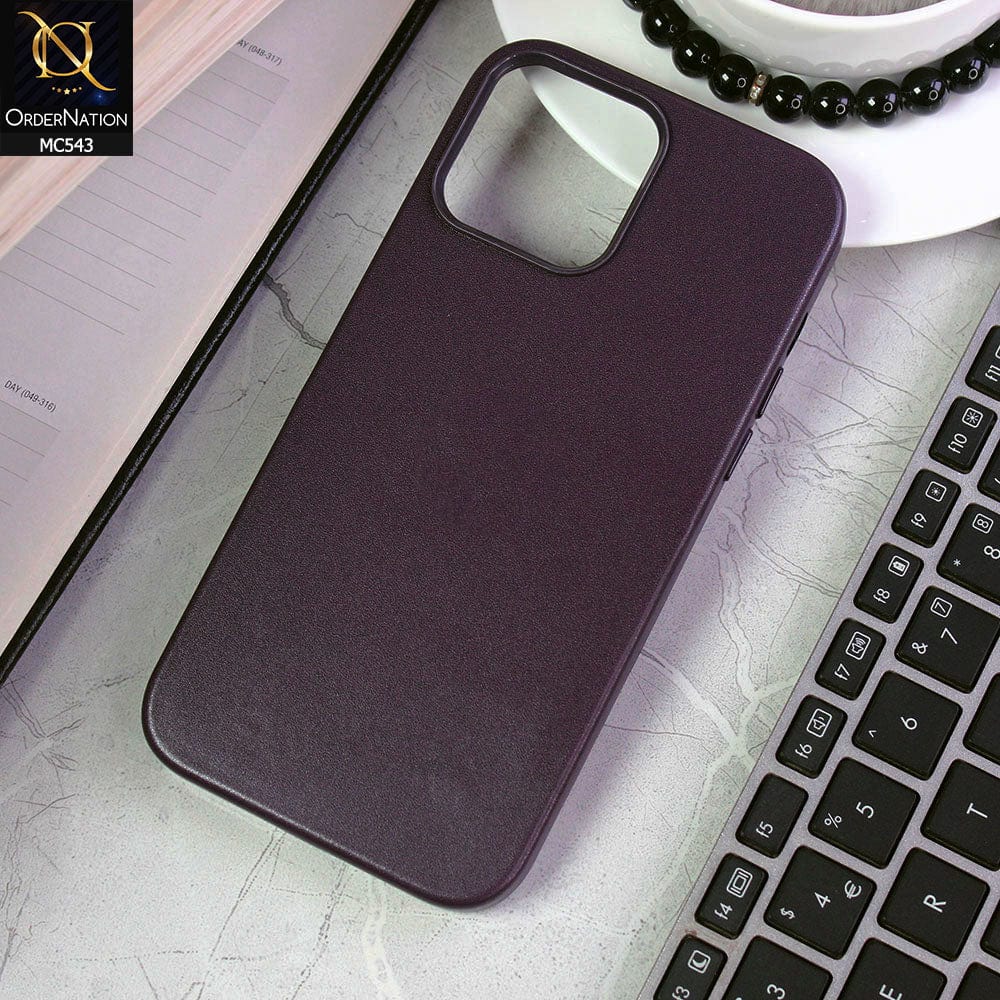 iPhone 14 Pro Max Cover - Deep Purple -  Luxury Elegant Leather Soft Case