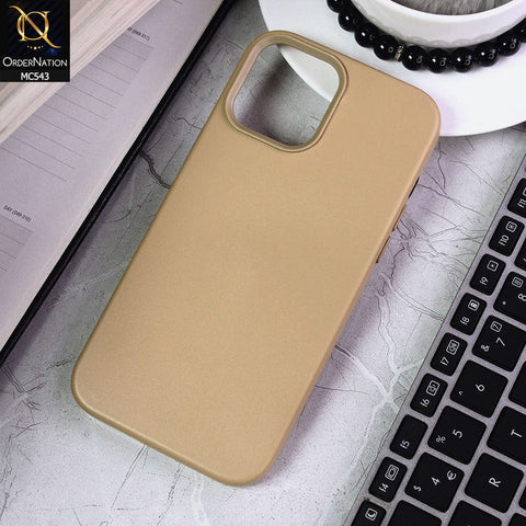 iPhone 13 Pro Max Cover - Light Brown - Luxury Elegant Leather Soft Case