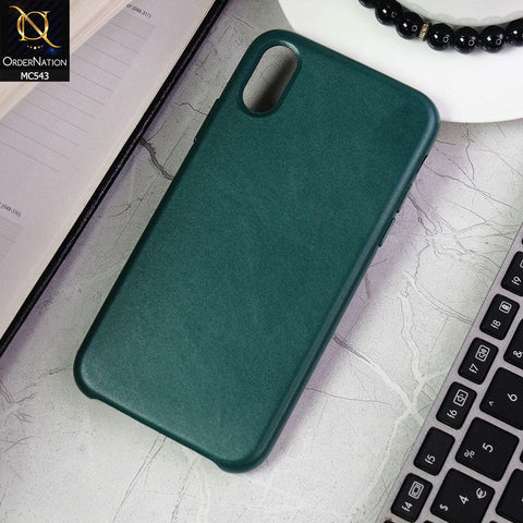 iPhone XS / X Cover - Green - Luxury Elegant Leather Soft Case