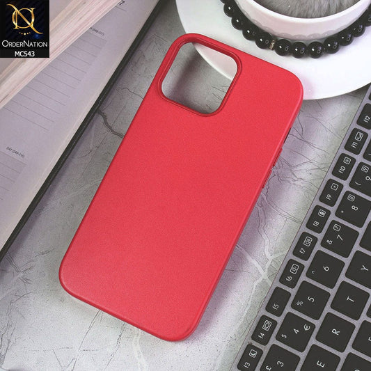 iPhone 13 Pro Max Cover - Red - Luxury Elegant Leather Soft Case