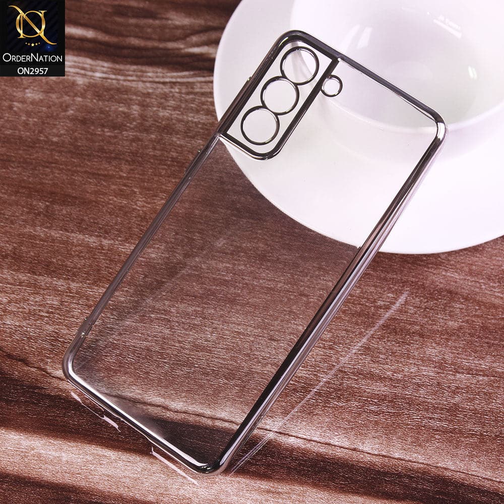Samsung Galaxy S21 Plus Cover - Silver - J-Case Soft Color Borders Camera Protection Clear Back Case
