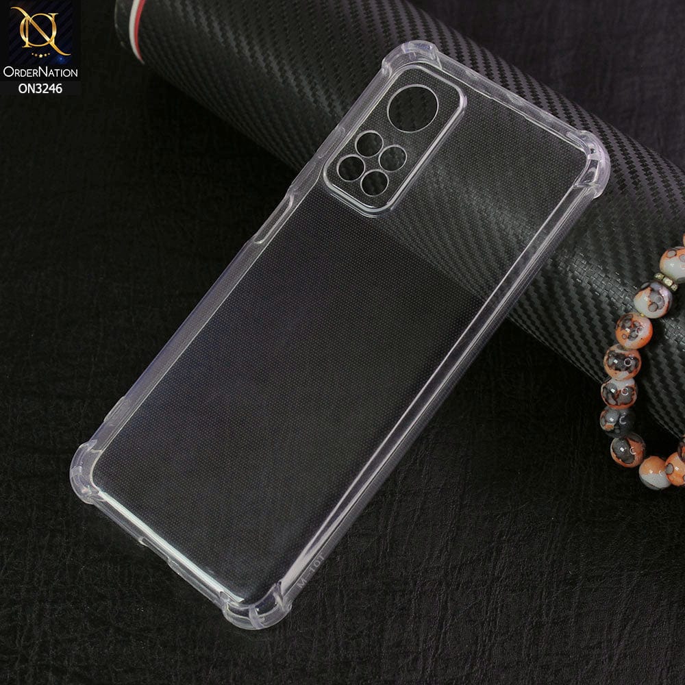 Xiaomi Mi 10T Cover - Transparent - Soft 4D Design Shockproof Silicone Transparent Clear Camera Protection Case