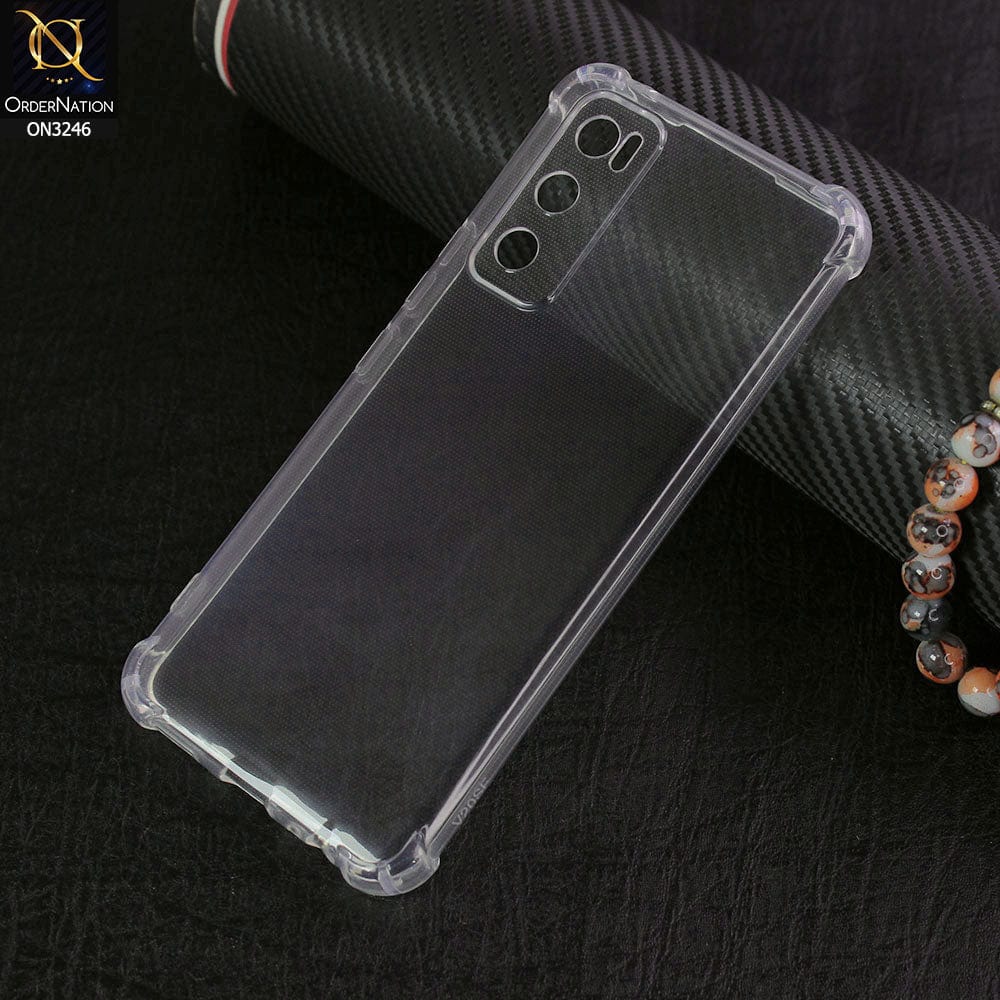 Vivo V20 SE Cover - Soft 4D Design Shockproof Silicone Transparent Clear Camera Protection Case