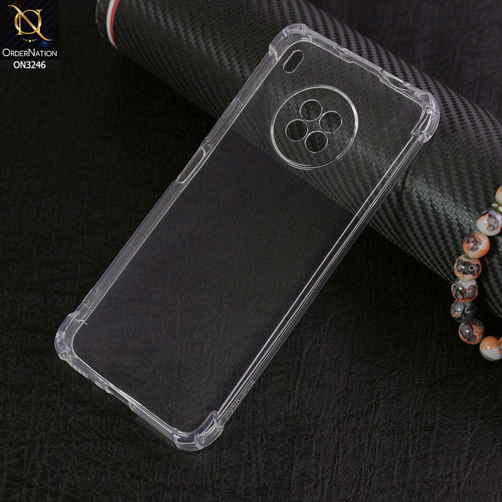 Huawei Y9a Cover - Transparent - Soft 4D Design Shockproof Silicone Transparent Clear Camera Protection Case