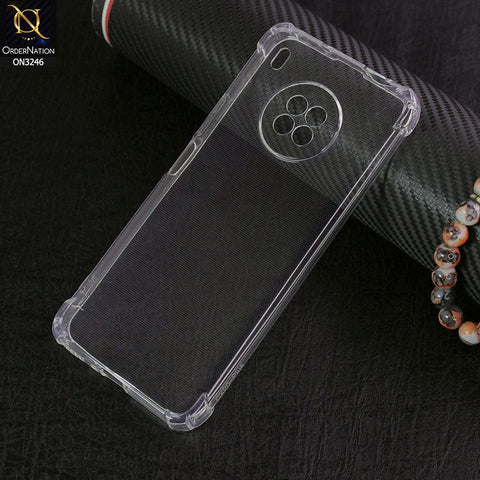 Huawei Y9a Cover - Transparent - Soft 4D Design Shockproof Silicone Transparent Clear Camera Protection Case