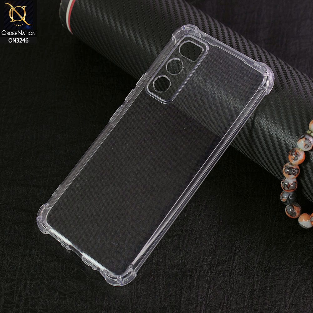 Vivo V20 SE Cover - Transparent - Soft 4D Design Shockproof Silicone Transparent Clear Camera Protection Case
