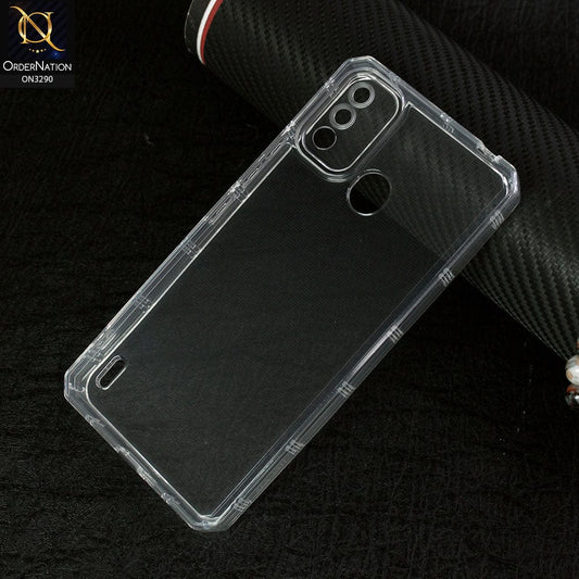 Itel A48 Cover -  Four Sided Airbag  Clear Transparent Soft Case