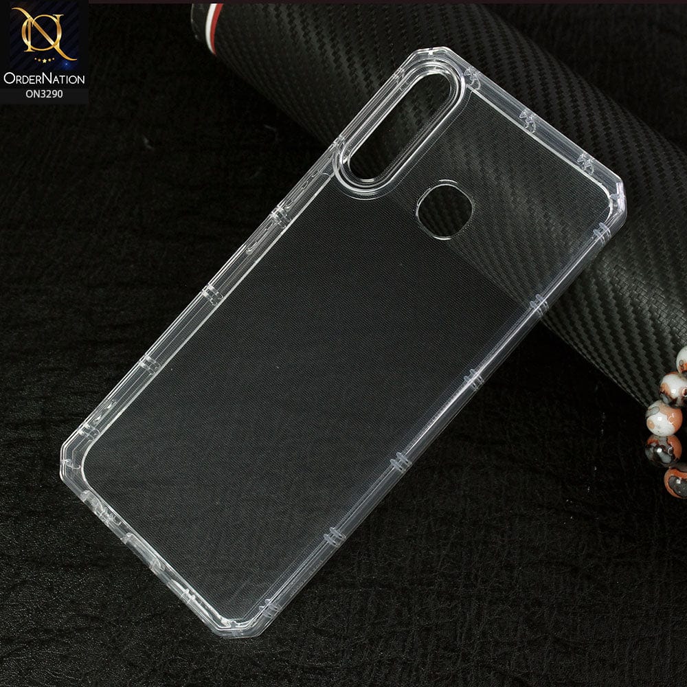 Infinix Hot 8 Lite Cover -  Four Sided Airbag  Clear Transparent Soft Case