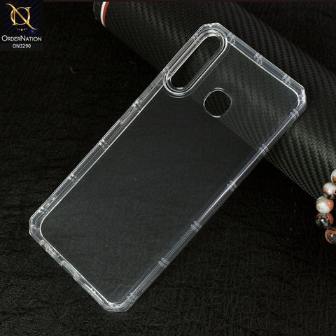 Infinix Hot 8 Lite Cover -  Four Sided Airbag  Clear Transparent Soft Case