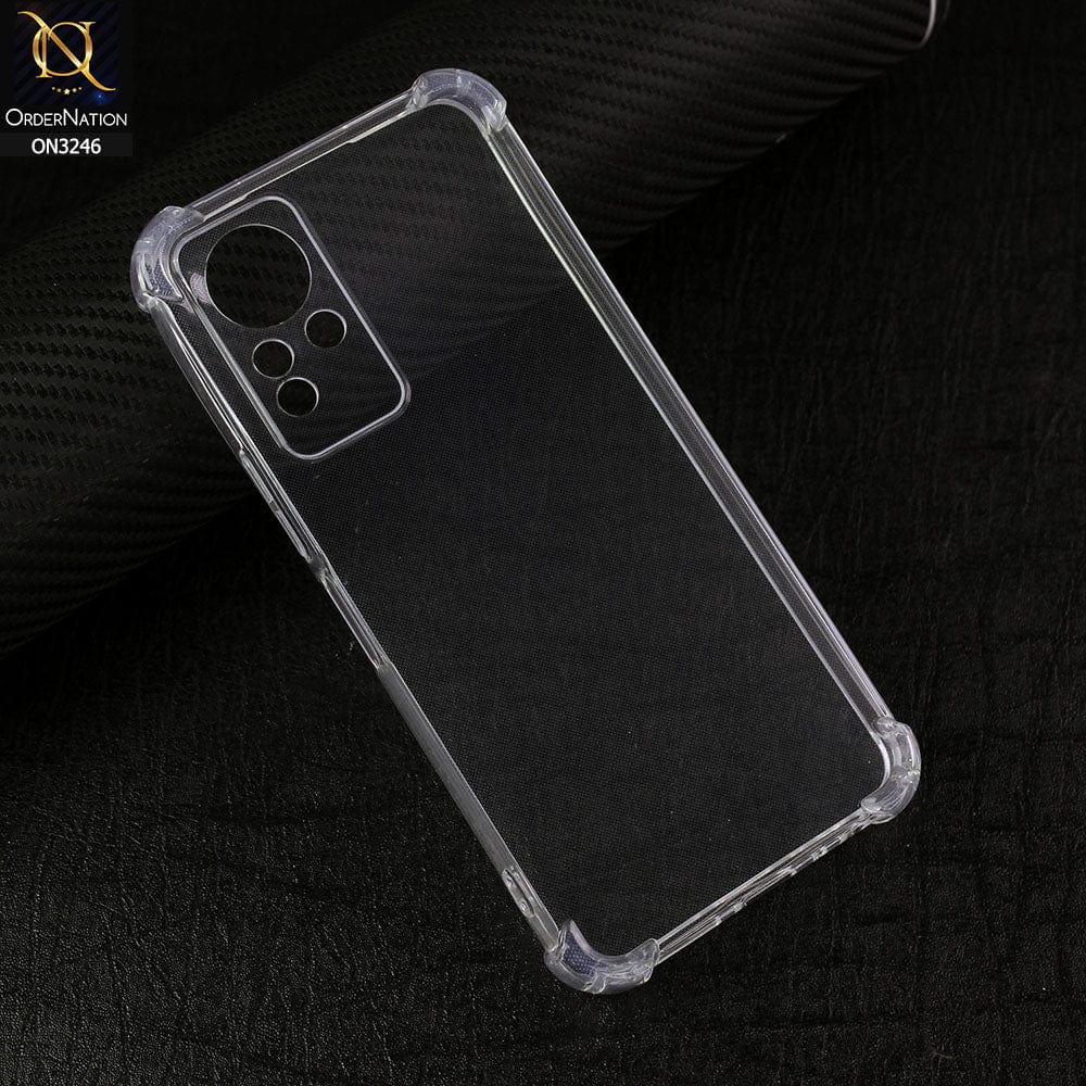 Infinix Note 11 Cover - Transparent - Soft 4D Design Shockproof Silicone Transparent Clear Camera Protection Case