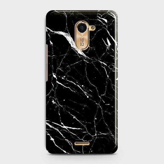 Infinix Hot 4 / Hot 4 Pro Cover - Trendy Black Marble Printed Hard Case with Life Time Colors Guarantee