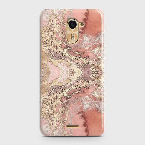 Infinix Hot 4 / Hot 4 Pro Cover - Trendy Chic Rose Gold Marble Printed Hard Case with Life Time Colors Guarantee