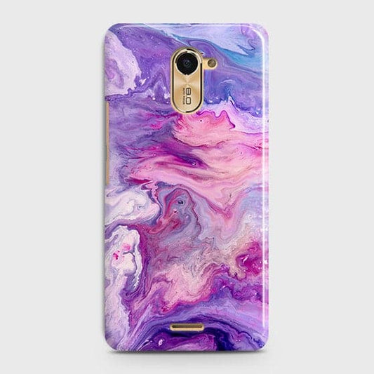 Infinix Hot 4 / Hot 4 Pro Cover - Chic Blue Liquid Marble Printed Hard Case with Life Time Colors Guarantee