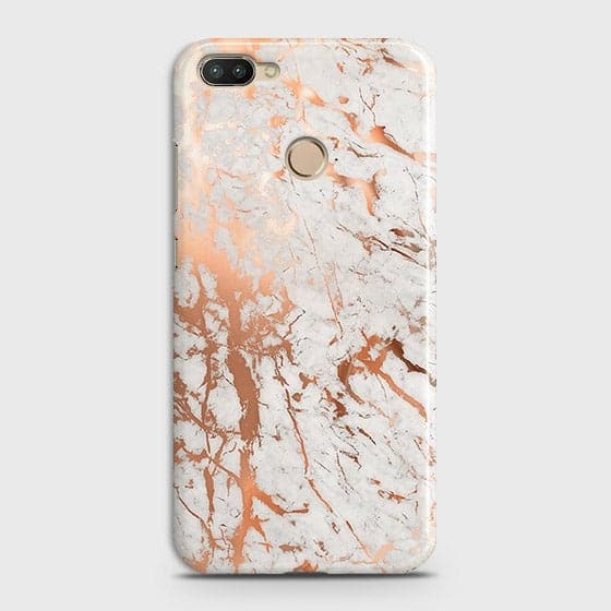 Infinix Hot 6 Pro Cover - In Chic Rose Gold Chrome Style Printed Hard Case with Life Time Colors Guarantee