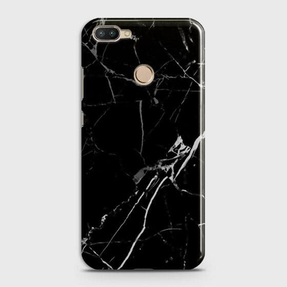 Infinix Hot 6 Pro Cover - Black Modern Classic Marble Printed Hard Case with Life Time Colors Guarantee