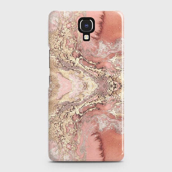 Infinix Note X572 Cover Trendy Chic Rose Gold Marble Printed