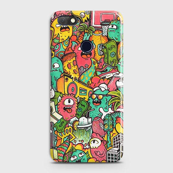 Infinix Note 5 Cover - Matte Finish - Candy Colors Trendy Sticker Collage Printed Hard Case with Life Time Colors Guarantee