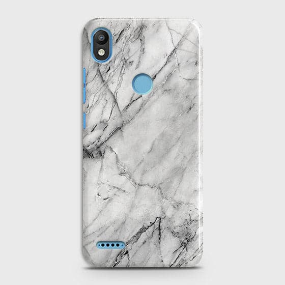 Infinix Smart 2 / X5515 Cover - Matte Finish - Trendy White Floor Marble Printed Hard Case with Life Time Colors Guarantee - D2
