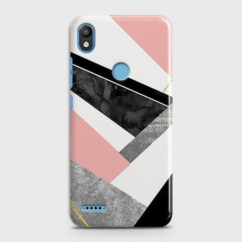 Infinix Smart 2 / X5515 Cover - Matte Finish - Geometric Luxe Marble Trendy Printed Hard Case with Life Time Colors Guarantee