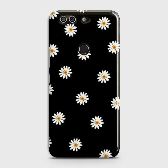 Infinix Zero 5 Cover - Matte Finish - White Bloom Flowers with Black Background Printed Hard Case with Life Time Colors Guarantee