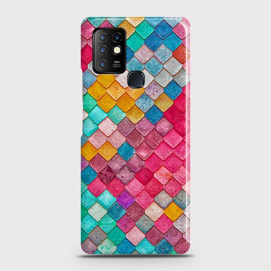 Infinix Hot 10 Cover - Chic Colorful Mermaid Printed Hard Case with Life Time Colors Guarantee