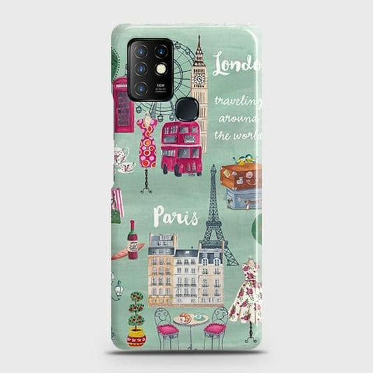 Infinix Hot 10 Cover - London, Paris, New York ModernPrinted Hard Case0 with Life Time Colors Guarantee