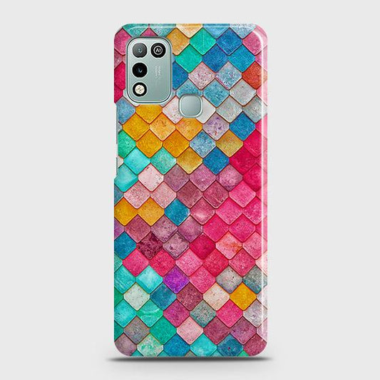 Infinix Hot 10 Play Cover - Chic Colorful Mermaid Printed Hard Case with Life Time Colors Guarantee