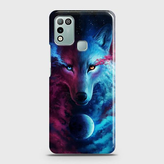 Infinix Hot 10 Play Cover - Infinity Wolf Trendy Printed Hard Case with Life Time Colors Guarantee