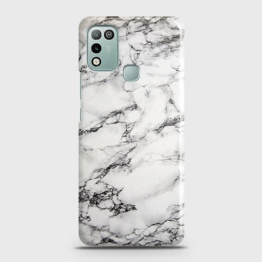 Infinix Hot 10 Play Cover - Matte Finish - Trendy Mysterious White Marble Printed Hard Case with Life Time Colors Guarantee