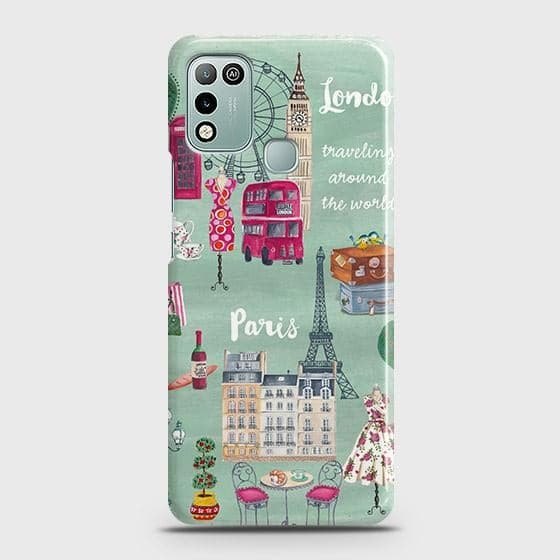 Infinix Hot 10 Play Cover - Matte Finish - London, Paris, New York ModernPrinted Hard Case with Life Time Colors Guarantee b58