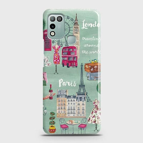 Infinix Hot 10 Play Cover - Matte Finish - London, Paris, New York ModernPrinted Hard Case with Life Time Colors Guarantee b58