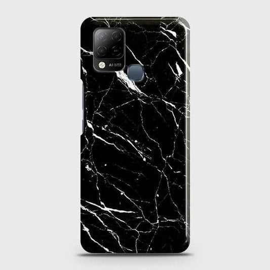 Infinix Hot 10s Cover - Trendy Black Marble Printed Hard Case with Life Time Colors Guarantee b62