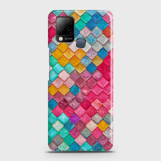 Infinix Hot 10s Cover - Chic Colorful Mermaid Printed Hard Case with Life Time Colors Guarantee