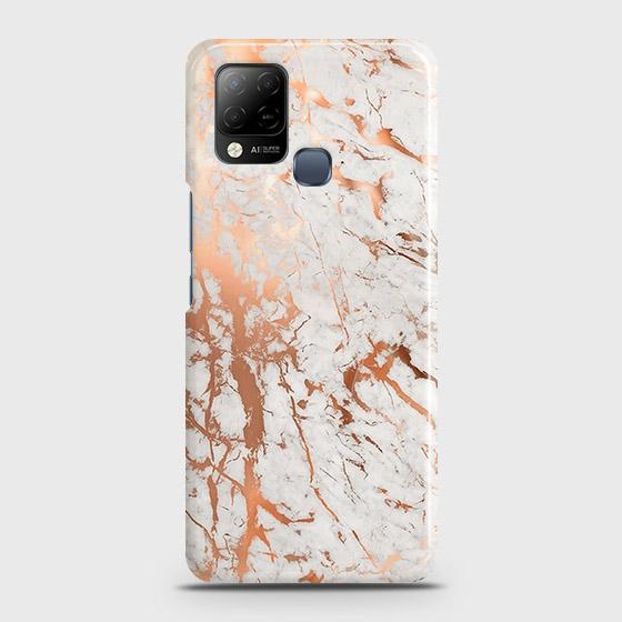 Infinix Hot 10s Cover - In Chic Rose Gold Chrome Style Printed Hard Case with Life Time Colors Guarantee