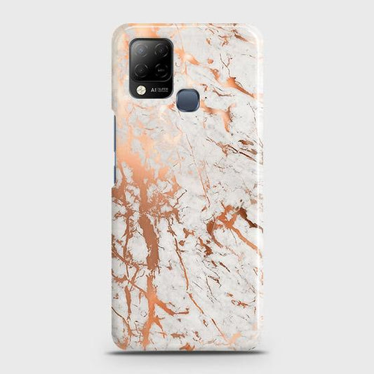 Infinix Hot 10s Cover - In Chic Rose Gold Chrome Style Printed Hard Case with Life Time Colors Guarantee