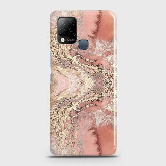 Infinix Hot 10s Cover - Trendy Chic Rose Gold Marble Printed Hard Case with Life Time Colors Guarantee