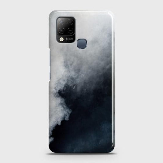 Infinix Hot 10s Cover - Matte Finish - Trendy Misty White and Black Marble Printed Hard Case with Life Time Colors Guarantee