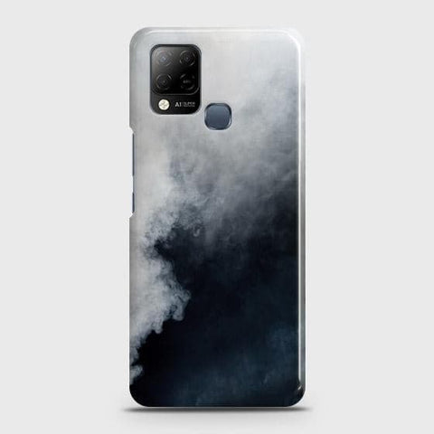 Infinix Hot 10s Cover - Matte Finish - Trendy Misty White and Black Marble Printed Hard Case with Life Time Colors Guarantee