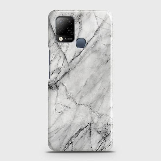 Infinix Hot 10s Cover - Matte Finish - Trendy White Marble Printed Hard Case with Life Time Colors Guarantee