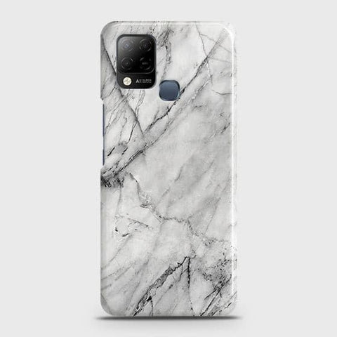 Infinix Hot 10s Cover - Matte Finish - Trendy White Marble Printed Hard Case with Life Time Colors Guarantee