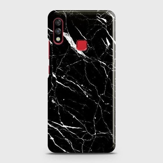 Infinix Hot 7 Pro Cover - Trendy Black Marble Printed Hard Case with Life Time Colors Guarantee