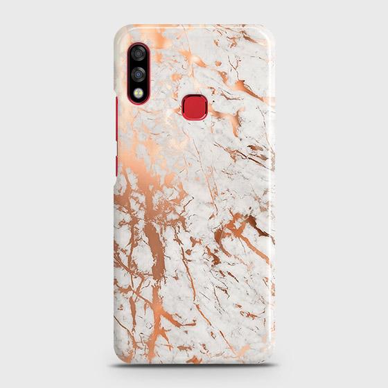 Infinix Hot 7 Pro Cover - In Chic Rose Gold Chrome Style Printed Hard Case with Life Time Colors Guarantee