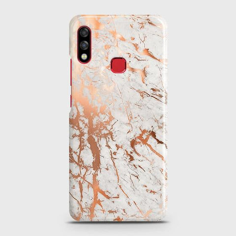 Infinix Hot 7 Pro Cover - In Chic Rose Gold Chrome Style Printed Hard Case with Life Time Colors Guarantee